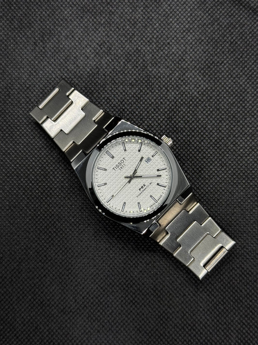 TISSOT Prx 1853 white dial 40mm Stainless Steel date and time