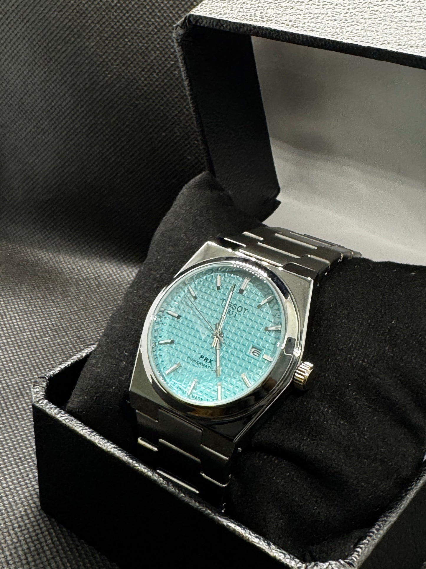 TISSOT Prx 1853 Tiffany dial 40 mm Stainless Steel date and time