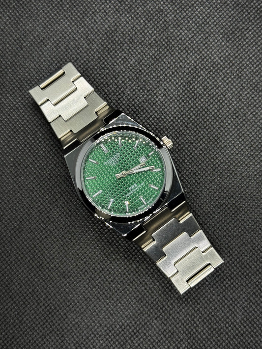 TISSOT Prx 1853 Green Dial 40mm Stainless Steel date and time
