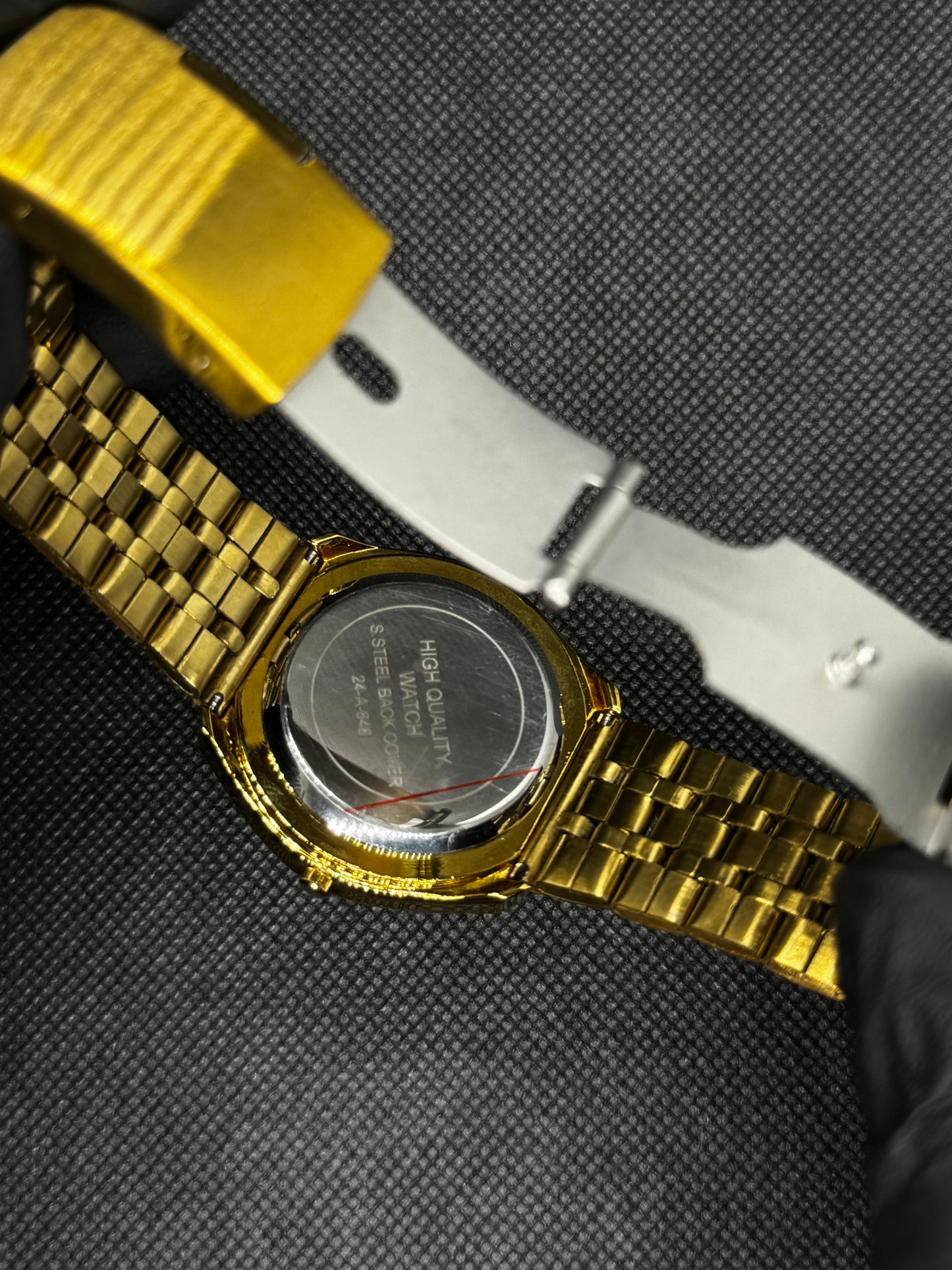 Rado DialStar Tungsten Golden watch with master lock Stainless Steel date and time working