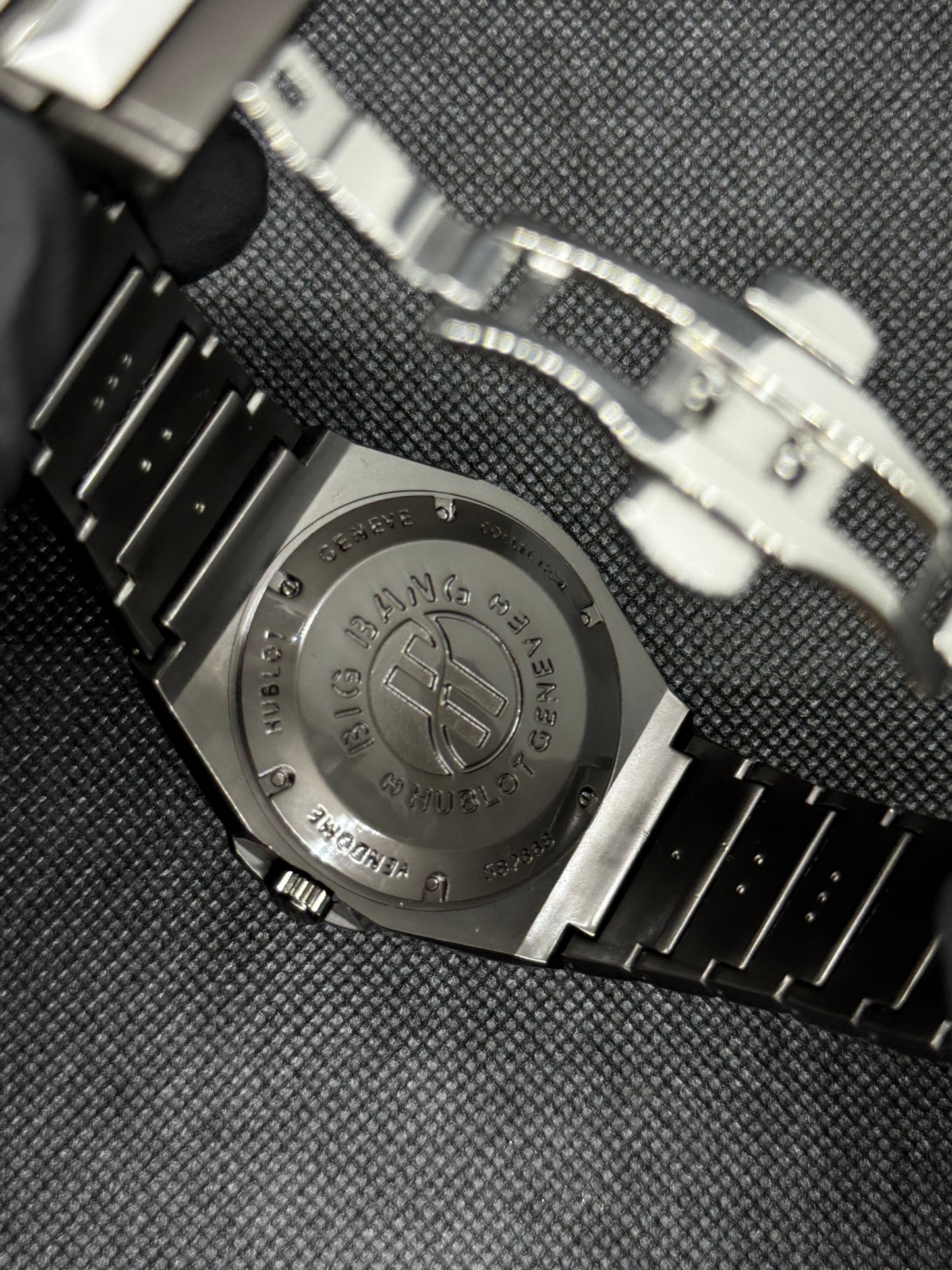 Hublot geneve two tone diamont cut stainless steel date working master lock