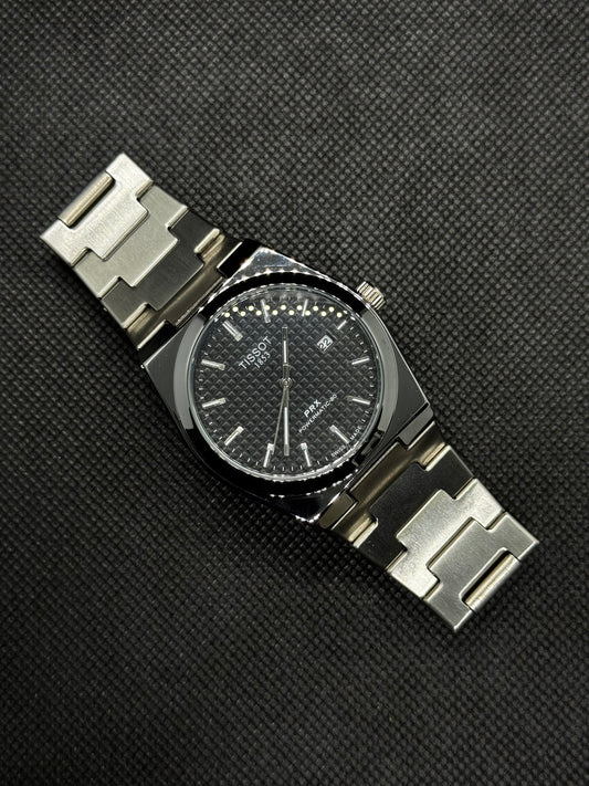 Tissot Prx 1853 Black Dial 40mm Stainless Steel date and time