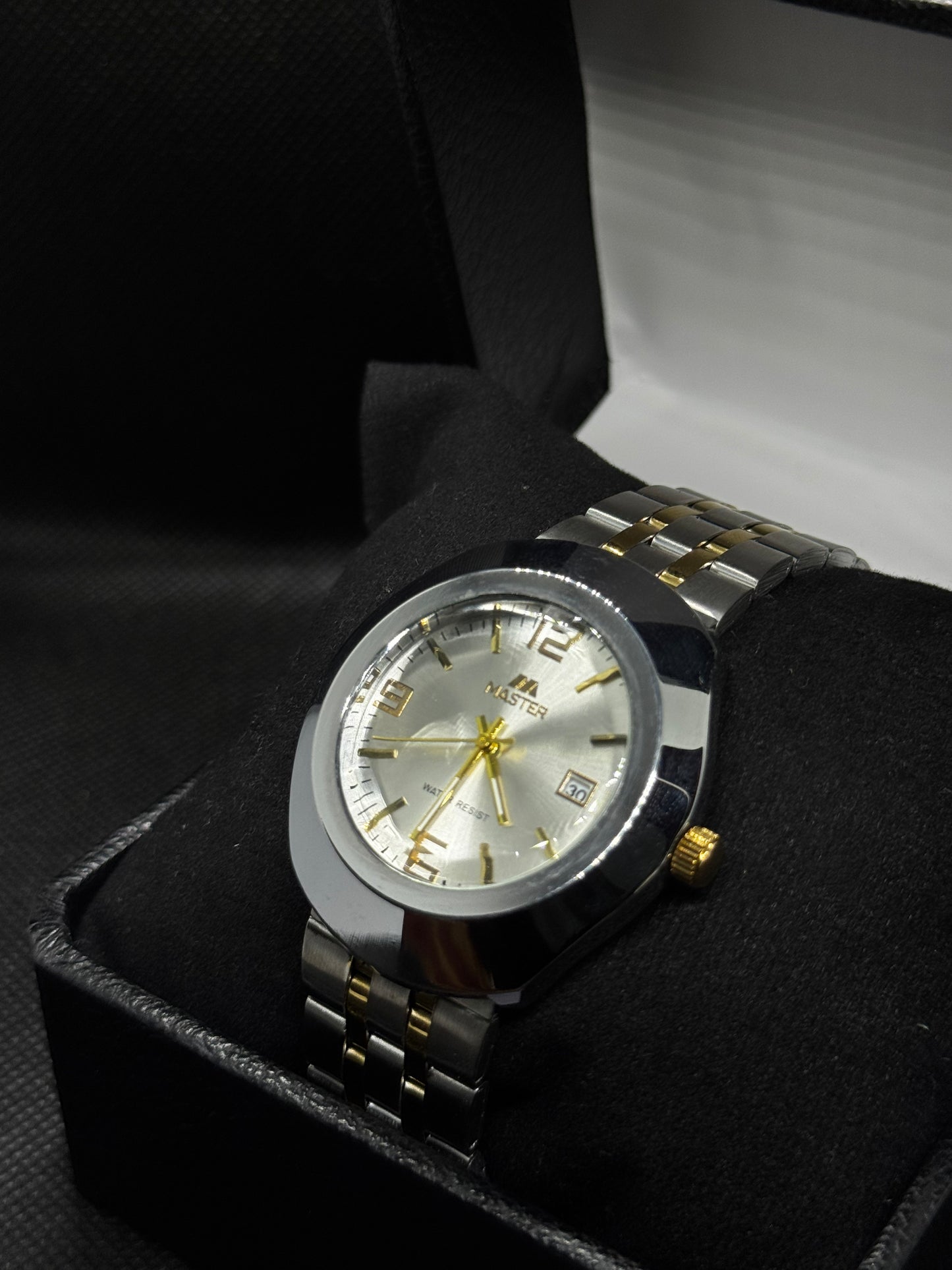 Rado diastar silver two tone master lock stanless steel date working