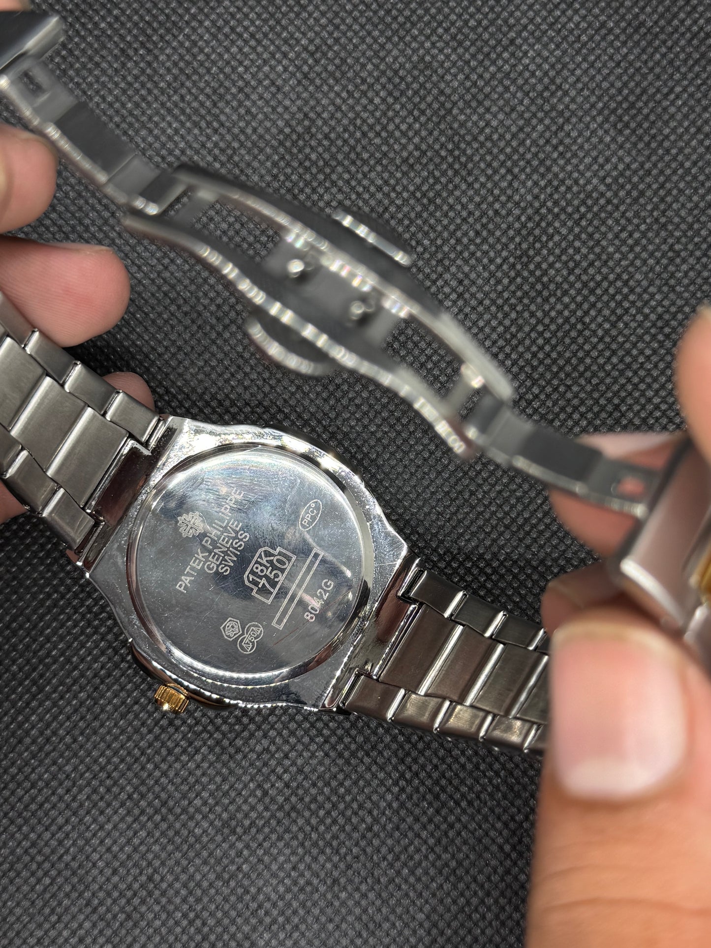 Patek Philippe Tiffany Dial two tone coloue date working Stainless Steel