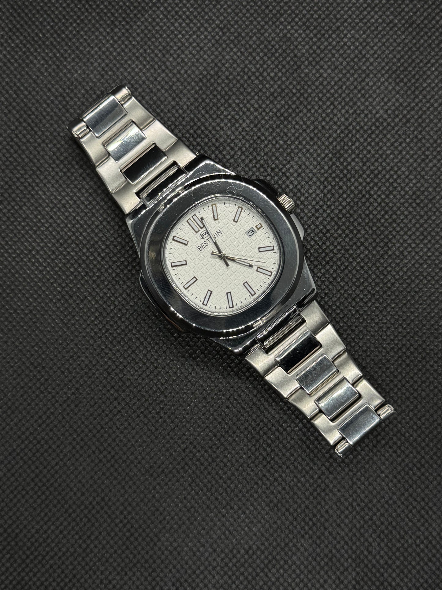 BESTWIN white Dial Date working Stainless Steel Master Lock