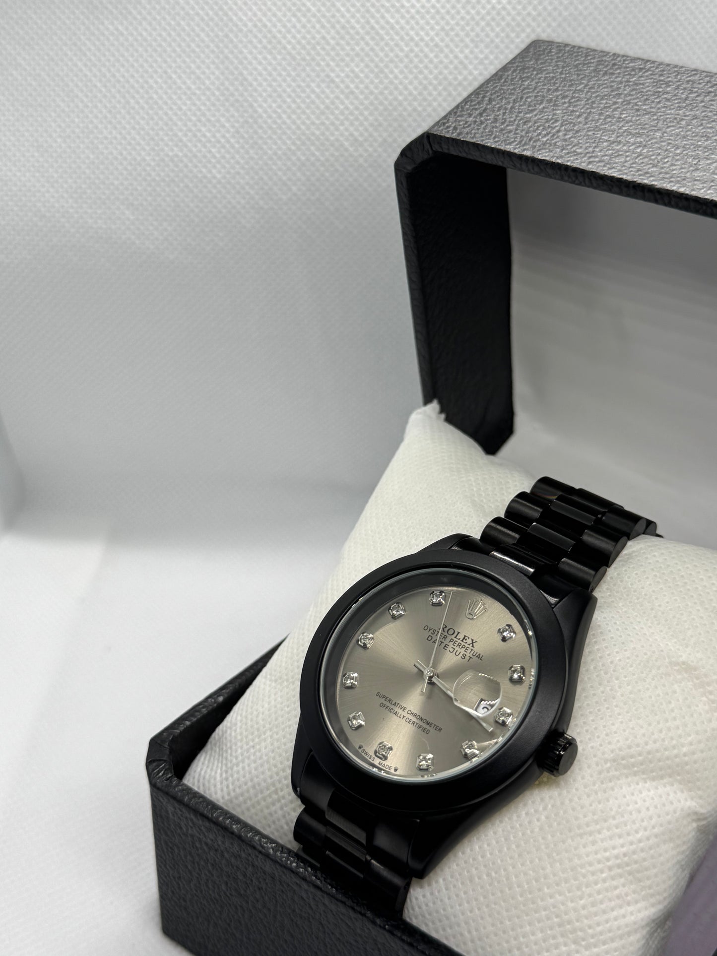 ROLEX skin dial Black Beauty With Premium Touch date working Stainless Steel