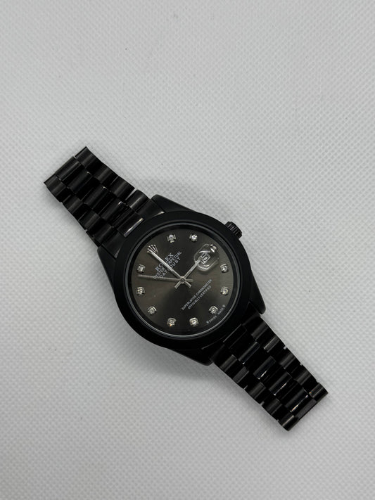 ROLEX Black Dial Black beauty With premium touch Date Working Stainless Steel