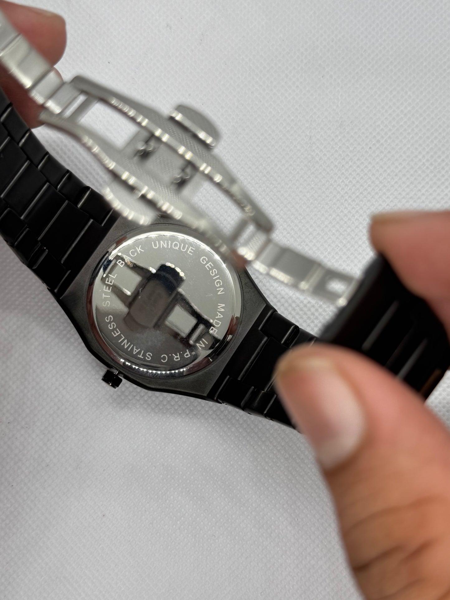 Black Aura Arabic Dial Stainless Steel Master Lock
