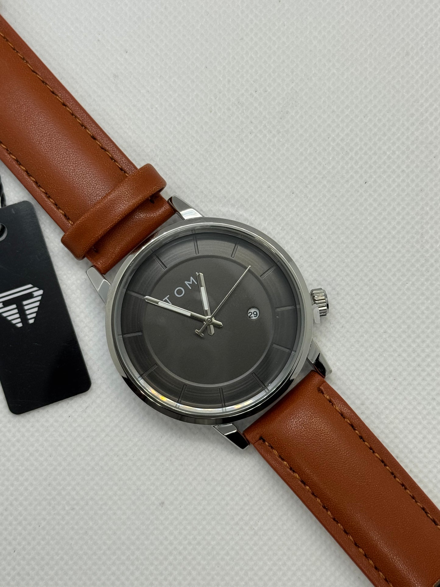 TOMI T_101 Casual Men,s Watch Date Quartz Round Dial Leather Strap