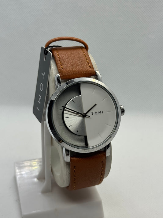 TOMI T_080 Unisex Watch Half Transparent Leather Strap