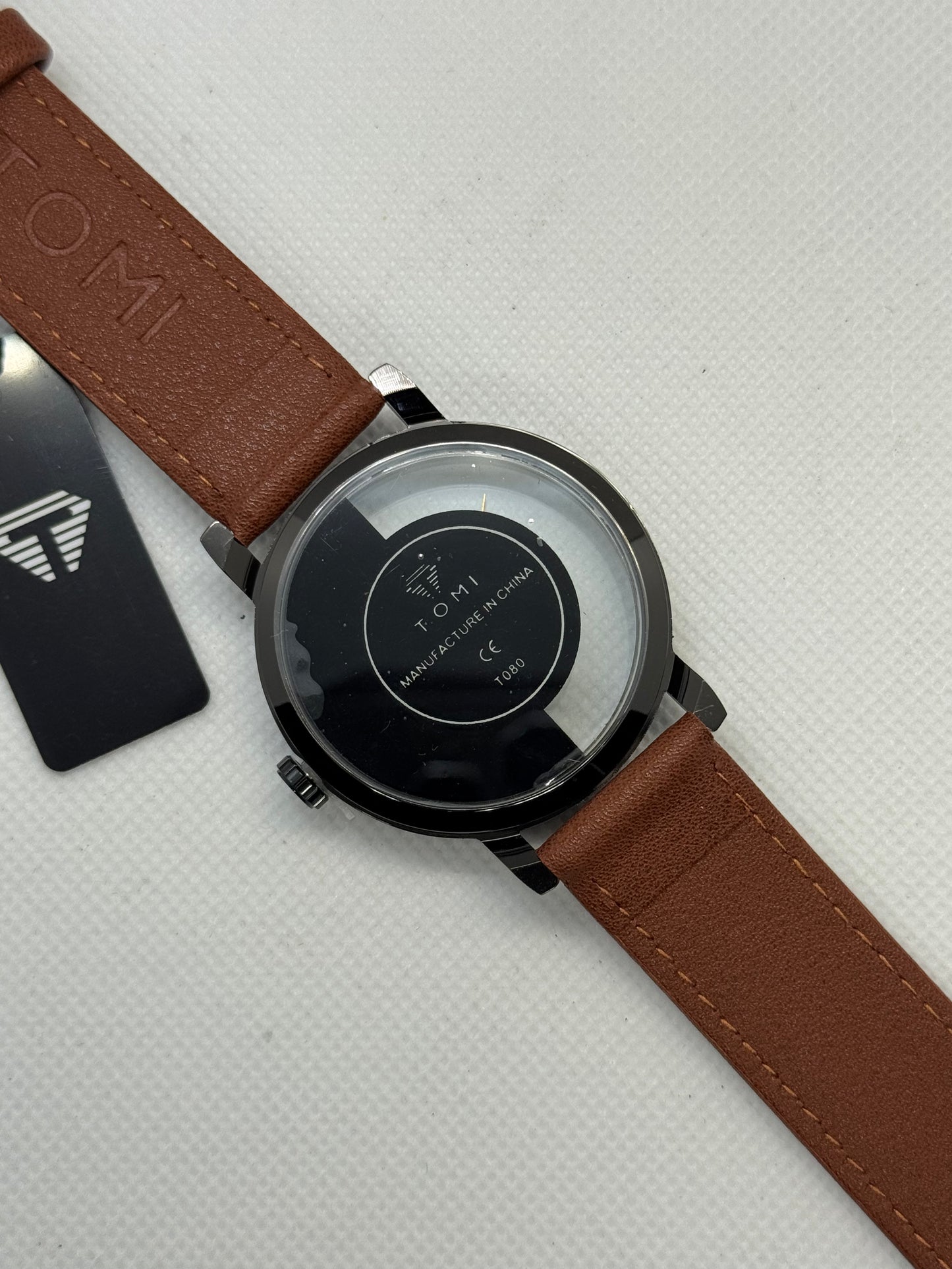 TOMI T_080 Unisex watch Half Transparent Orignal Leather Strap