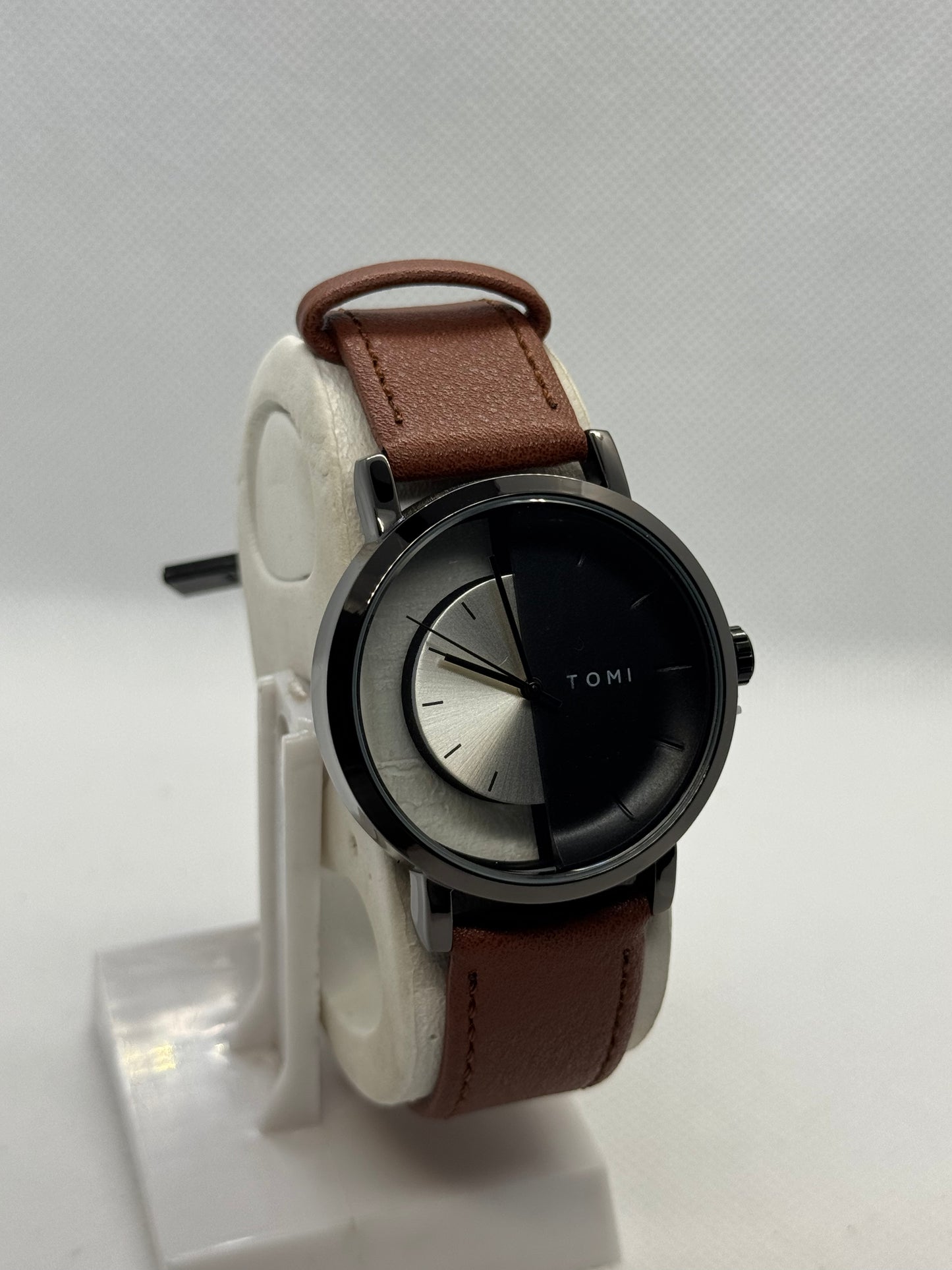 TOMI T_080 Unisex watch Half Transparent Orignal Leather Strap