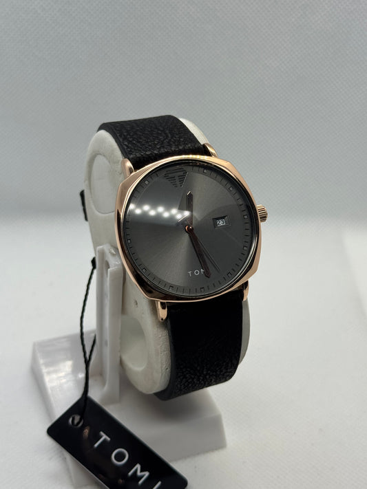 TOMI T_044 Men,s Watch Quarts Date Leather Strap