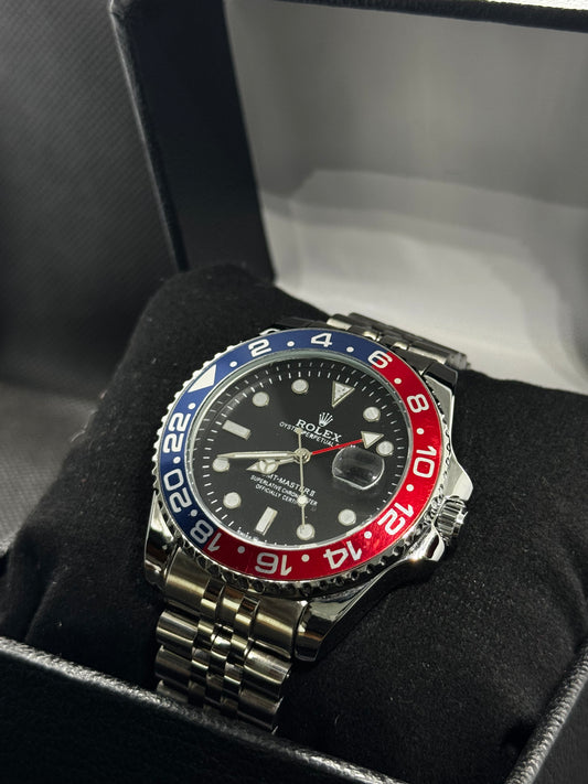 ROLEX GMT Master Pepsi Stainless Steel 40mm date and time rotating dial