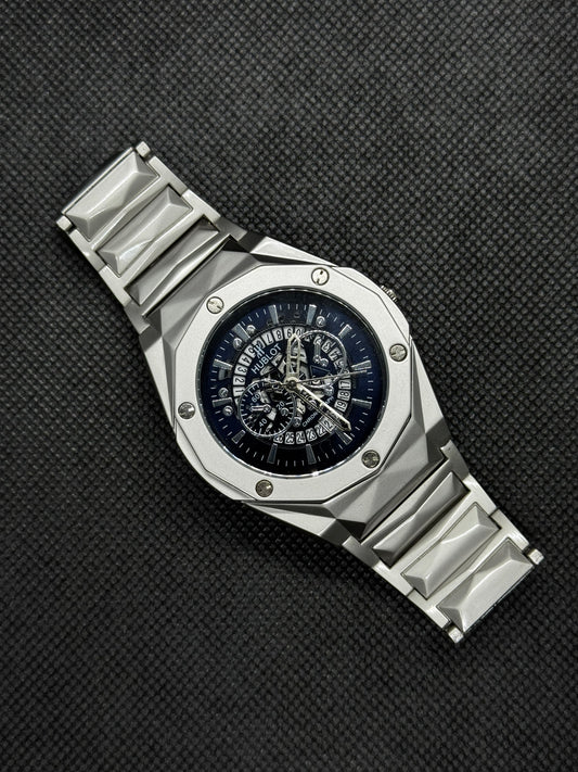 Hublot Geneve Master Lock Diamond Cut Stainless steel date and time