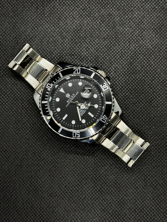 ROLEX Submariner TWO Tone Black dial Stainless Steel Master lock date and time rotating dial
