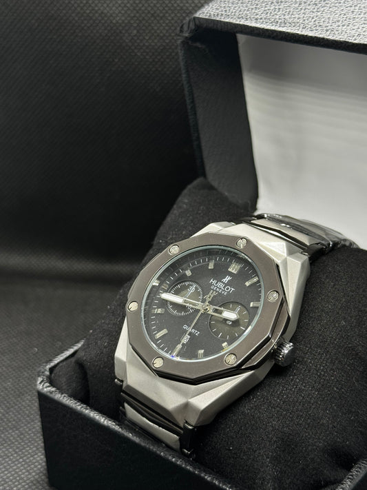 Hublot geneve two tone diamont cut Stainless steel date working master lock