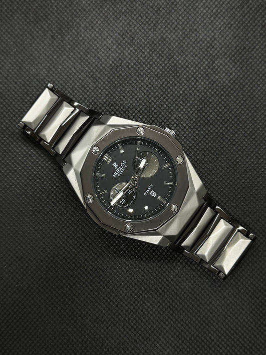 Hublot geneve two tone diamont cut Stainless steel date working master lock