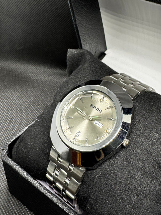 Rado Silver Diastar Stainless Steel date working master lock
