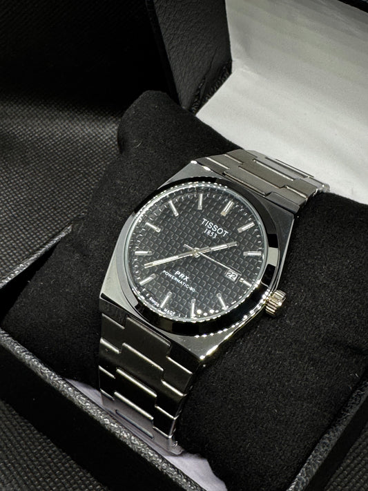 Tissot Prx 1853 Black Dial 40mm Stainless Steel date and time