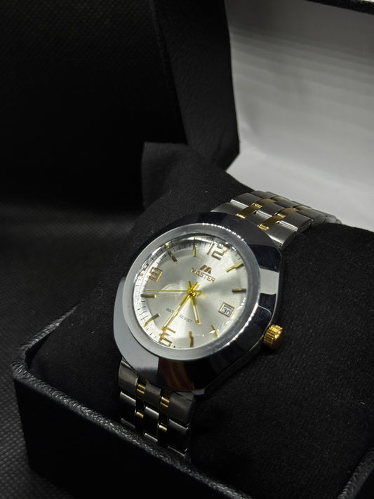 Rado diastar silver two tone master lock stanless steel date working