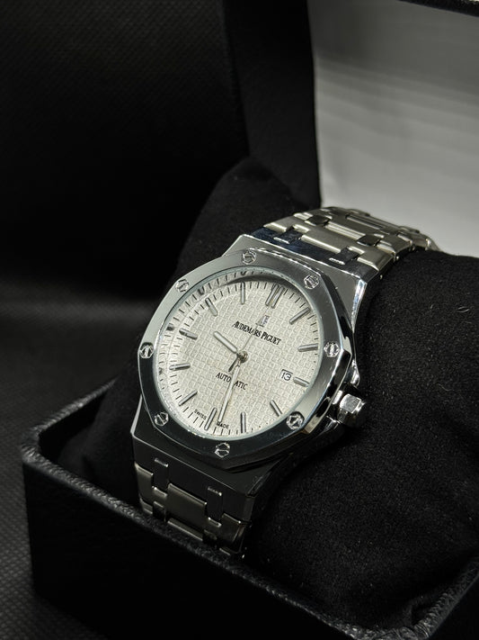 AP Automatic back dial Quarts movement white dial 40mm date working Stainless steel