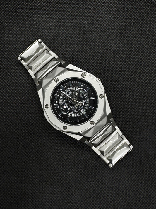 Hublot Geneve Master Lock Black dial Diamont cut Stainless Steel date working