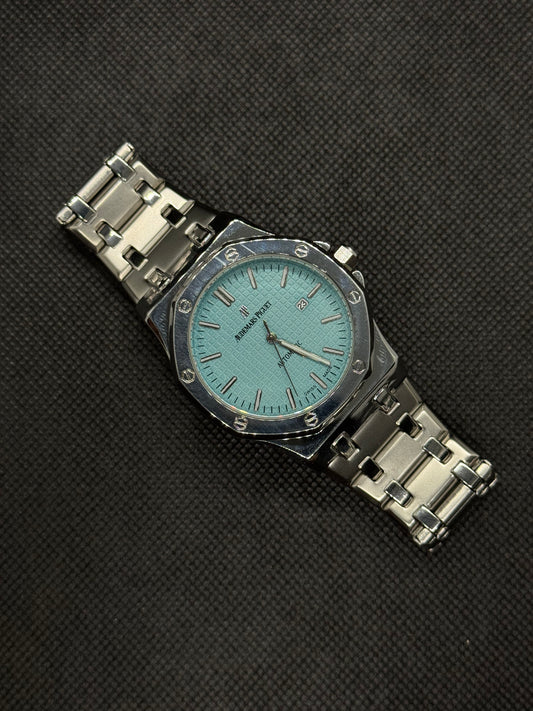 AP Automatic back dial Quarts movemont Tiffany colour 40mm Date working Stainless Steel