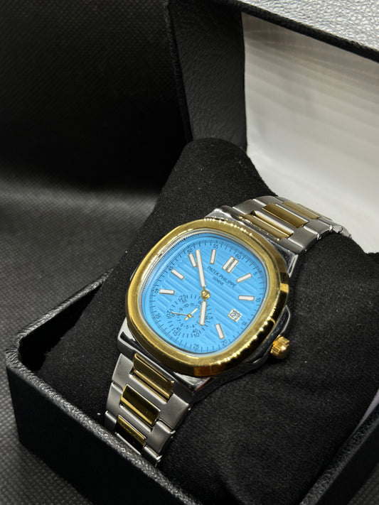 Patek Philippe Tiffany Dial two tone coloue date working Stainless Steel