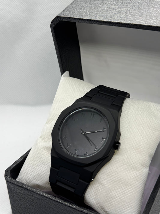 Black Aura Arabic dial Fiber material mate with Master lock date and time working
