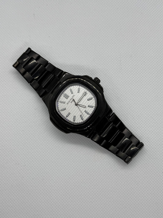 Patek Philippe Black Chain White Dial Date working Stainlesss Steel Master Lock
