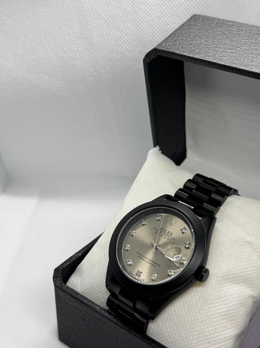 ROLEX skin dial Black Beauty With Premium Touch date working Stainless Steel