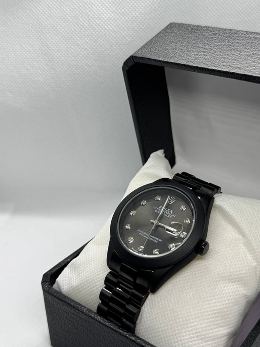 ROLEX Black Dial Black beauty With premium touch Date Working Stainless Steel