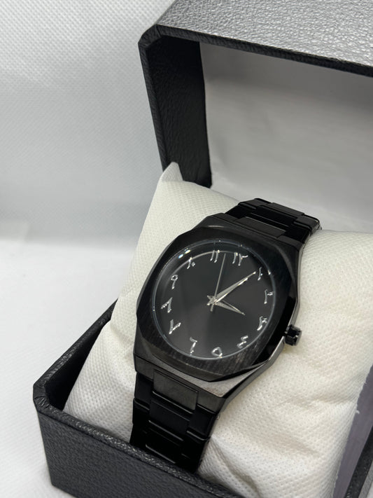 Black Aura With Arabic Dial Stainless Steel With Master Lock