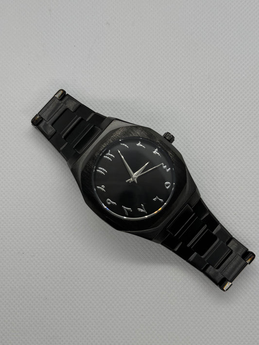Black Aura With Arabic Dial Stainless Steel With Master Lock