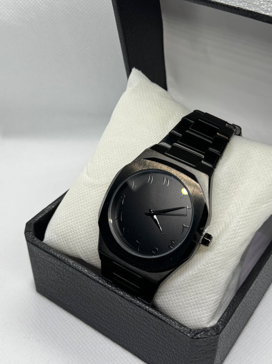Black Aura Arabic Dial Stainless Steel Master Lock