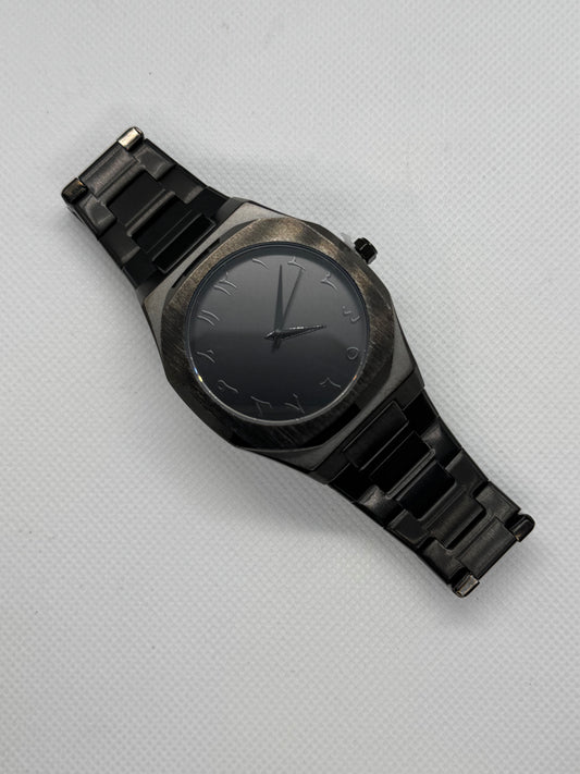 Black Aura Arabic Dial Stainless Steel Master Lock