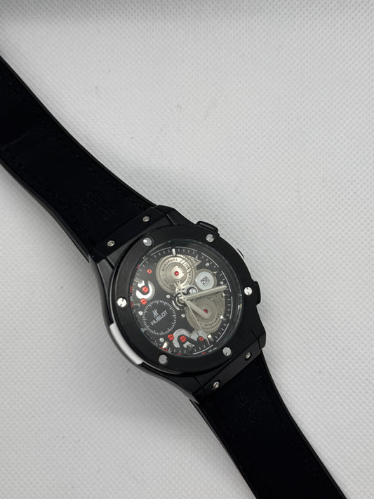 Hublot Vista Black Dial Leather Straps Premium Watch With Master lock