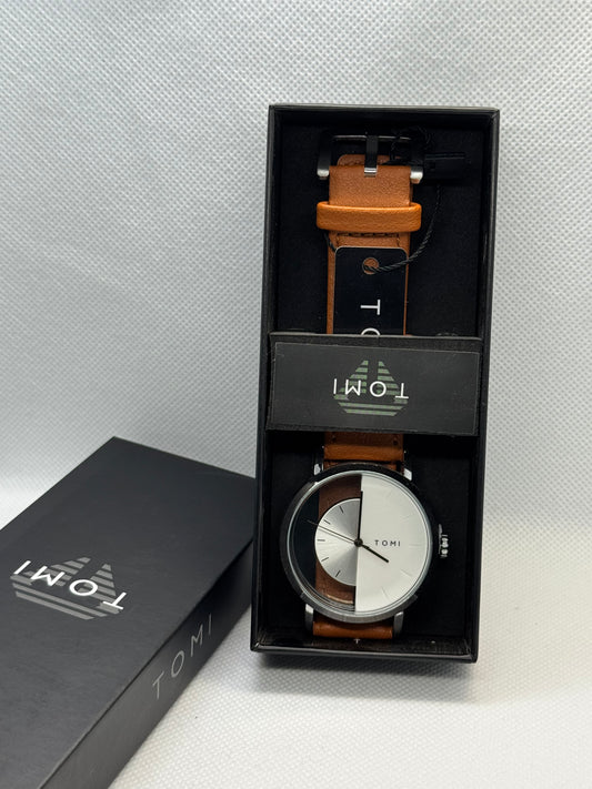 TOMI T_080 Unisex Watch Half Transparent Leather Strap
