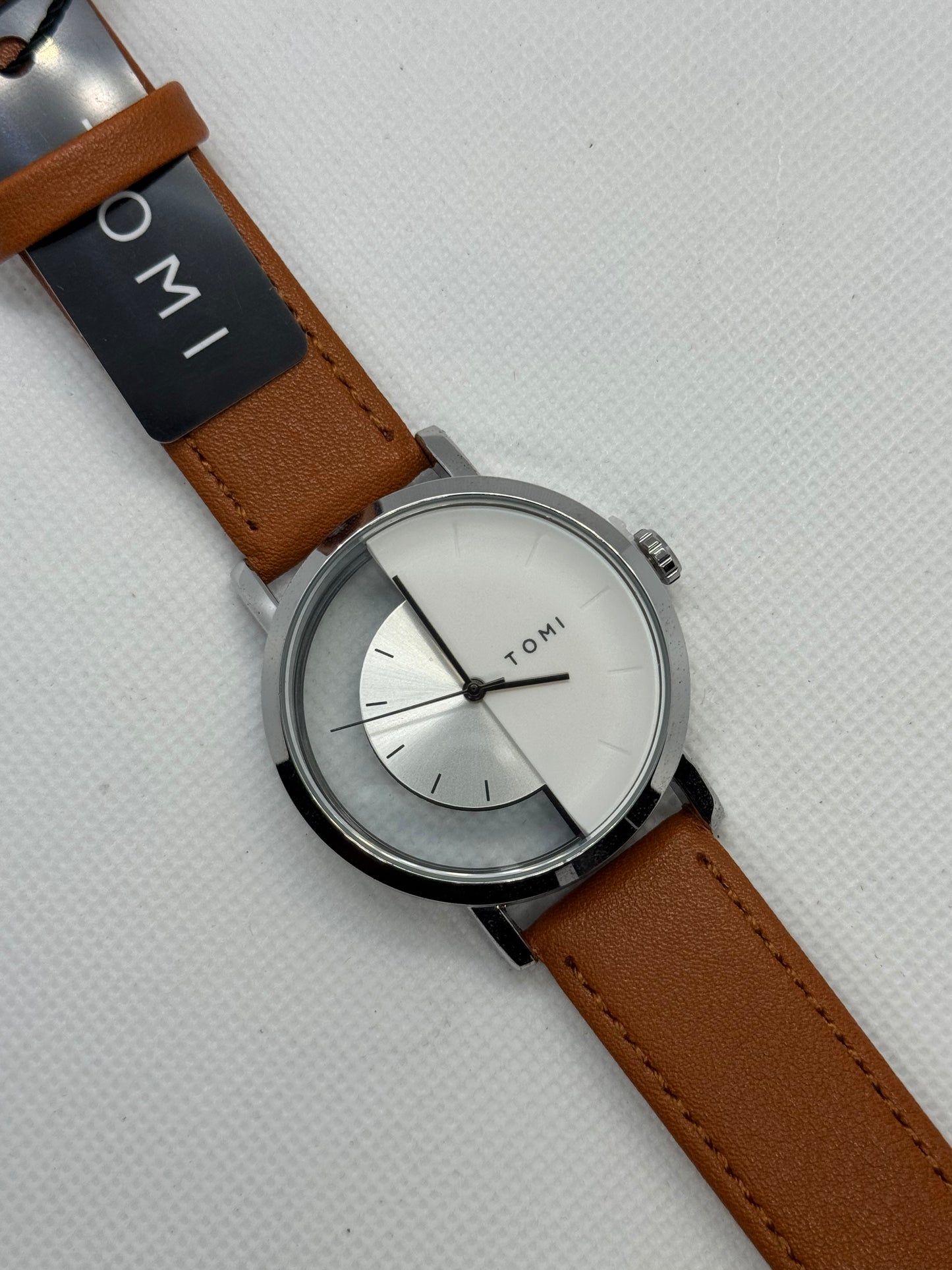 TOMI T_080 Unisex Watch Half Transparent Leather Strap