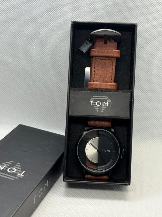 TOMI T_080 Unisex watch Half Transparent Orignal Leather Strap